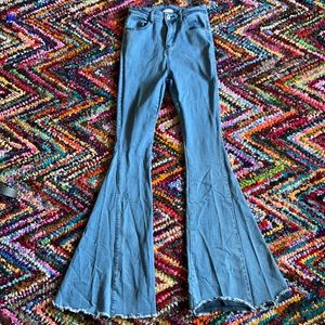 High-waisted flare jeans